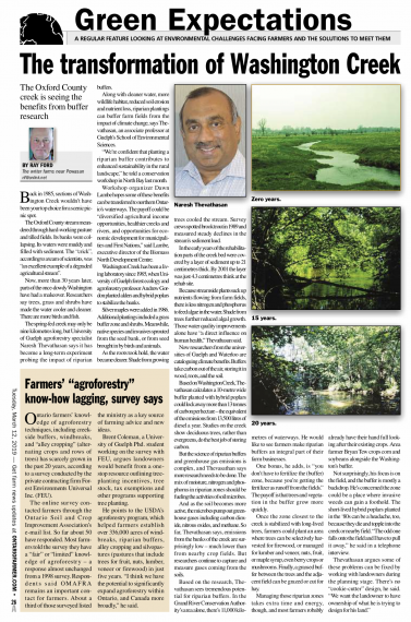 A picture of the article in Ontario Farmer